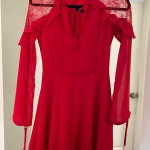 Red long sleeve dress